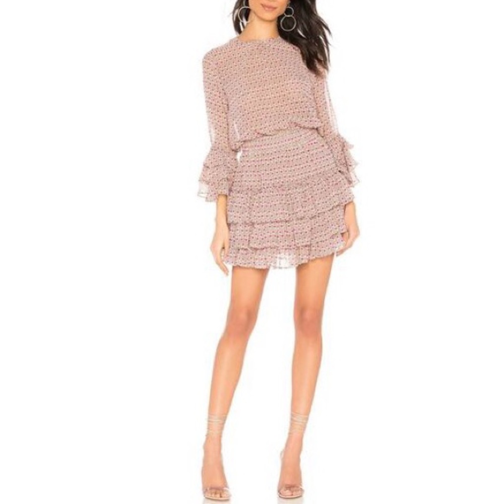 MISA Los Angeles Bernita Ruffled Tiered Mini Dress